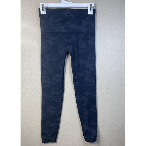 Spanx Look At Me Now Seamless Camo Leggings M Cropped Blue Gray Women's Hi Rise - Picture 2 of 7